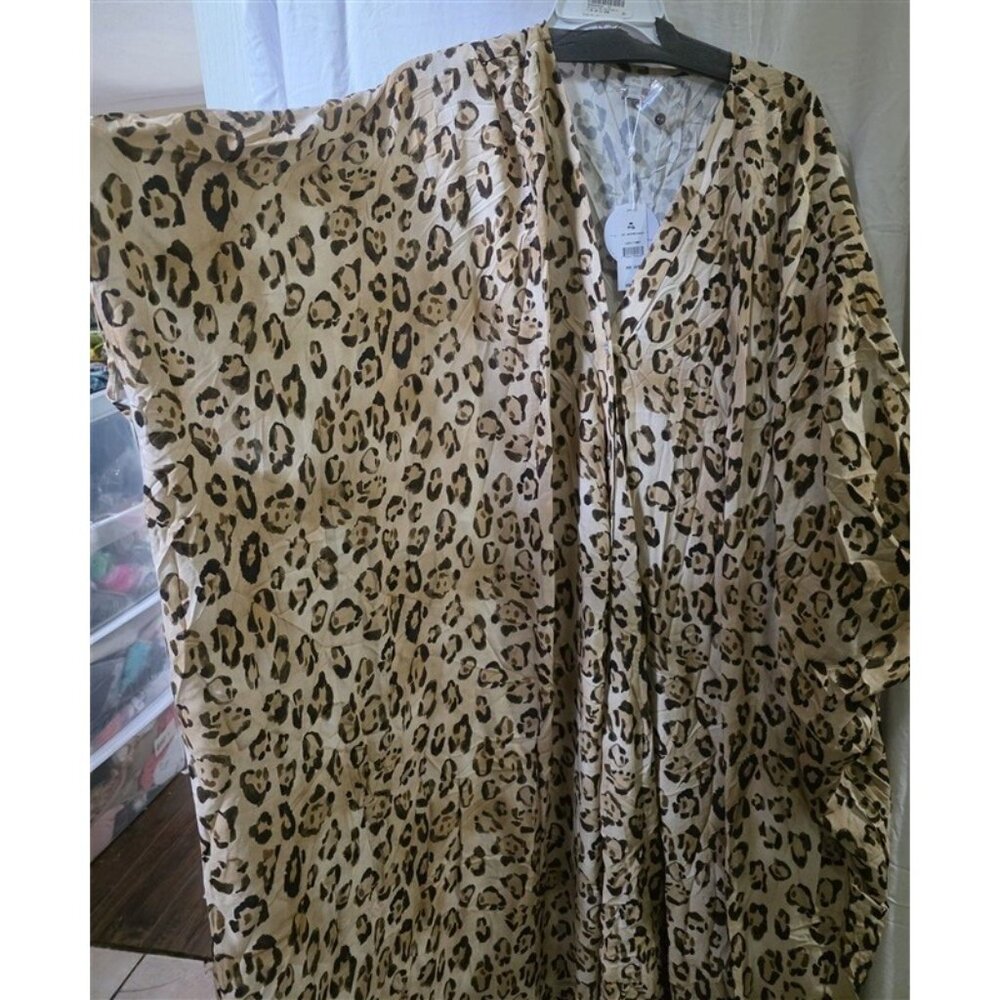 NWT PilyQ Q Jennifer O/S Leo Leopard Kimono Swim Cover-Up 125431 - Picture 7 of 8